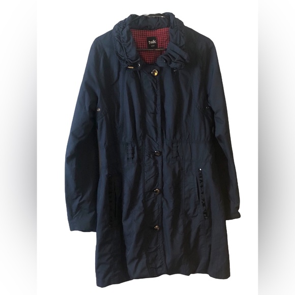 TWIK Long Windbreaker Jacket in Blue with Gold n Blue Lining - Picture 5 of 14